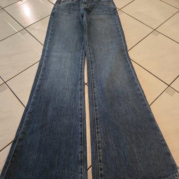 NWT 7 For All Mankind Spencer Mid Rise Flare Jeans Jasper Wash 23 - Picture 3 of 6